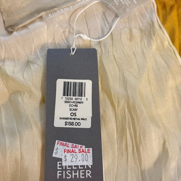 NEW Chic Eileen Fisher Silk Ombre Scarf | Hand-Dyed Japan Silk - Picture 4 of 4